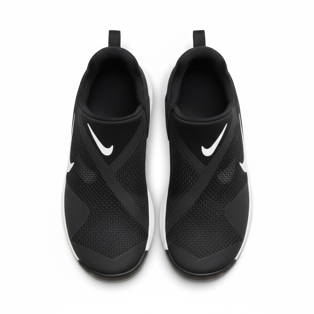 New Nike Women’s Fly Ease Black and White Mesh Slip-Ons Sneakers